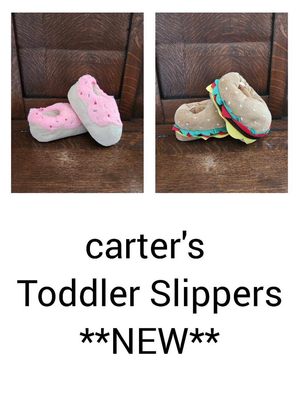 carter's Donut and Hamburger Toddler Slippers